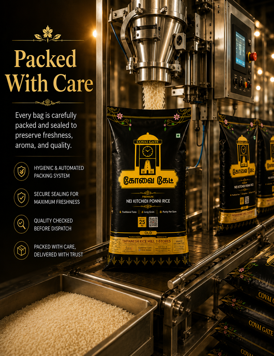 Covai Gate Old Premium Nei Kichadi Ponni Rice | Traditional South Indian Rice