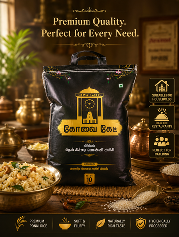 Covai Gate Premium Nei Kichadi Ponni Rice – Smart Family Pack 10 Kg