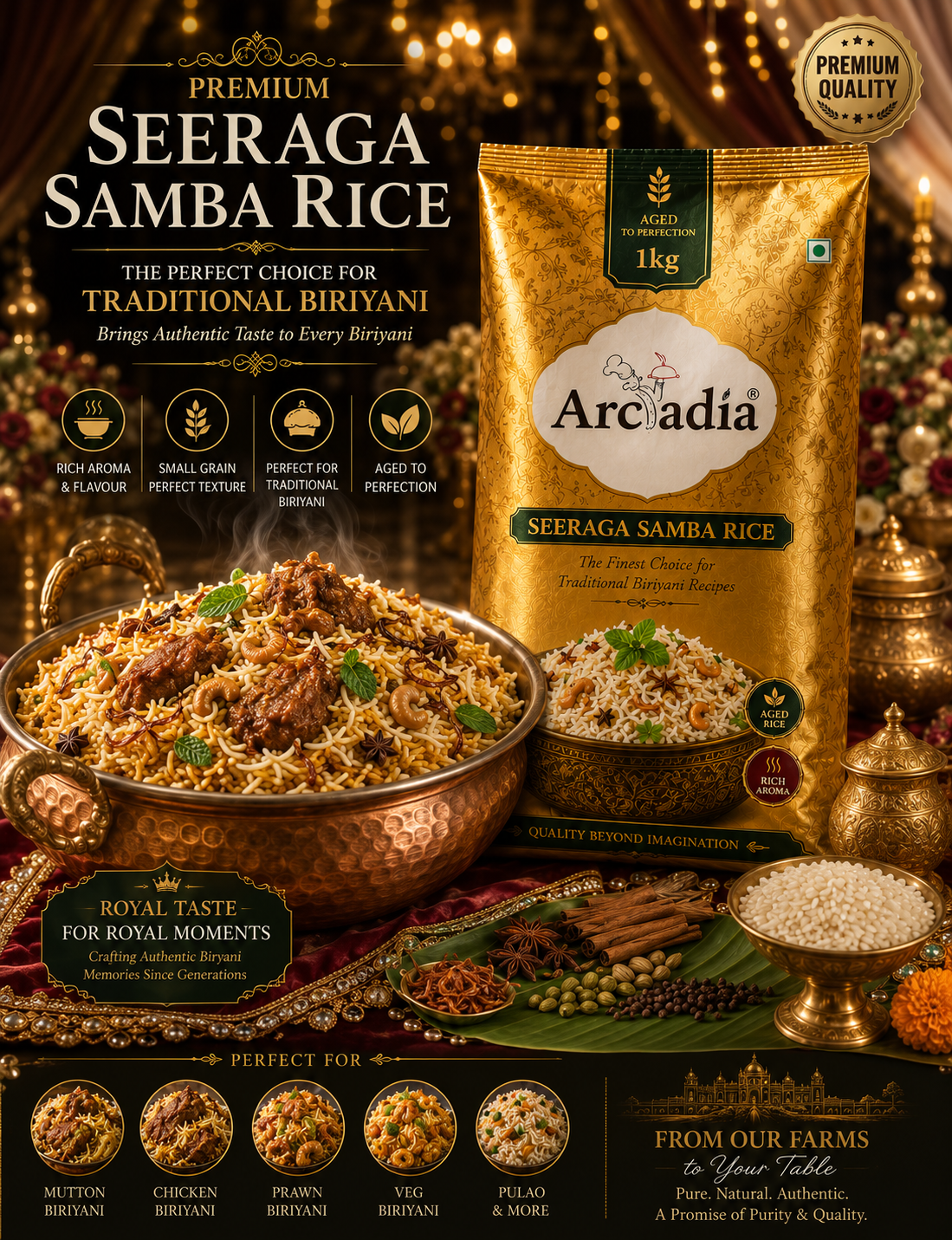 Arcadia Gold Seeraga Samba Rice 1kg