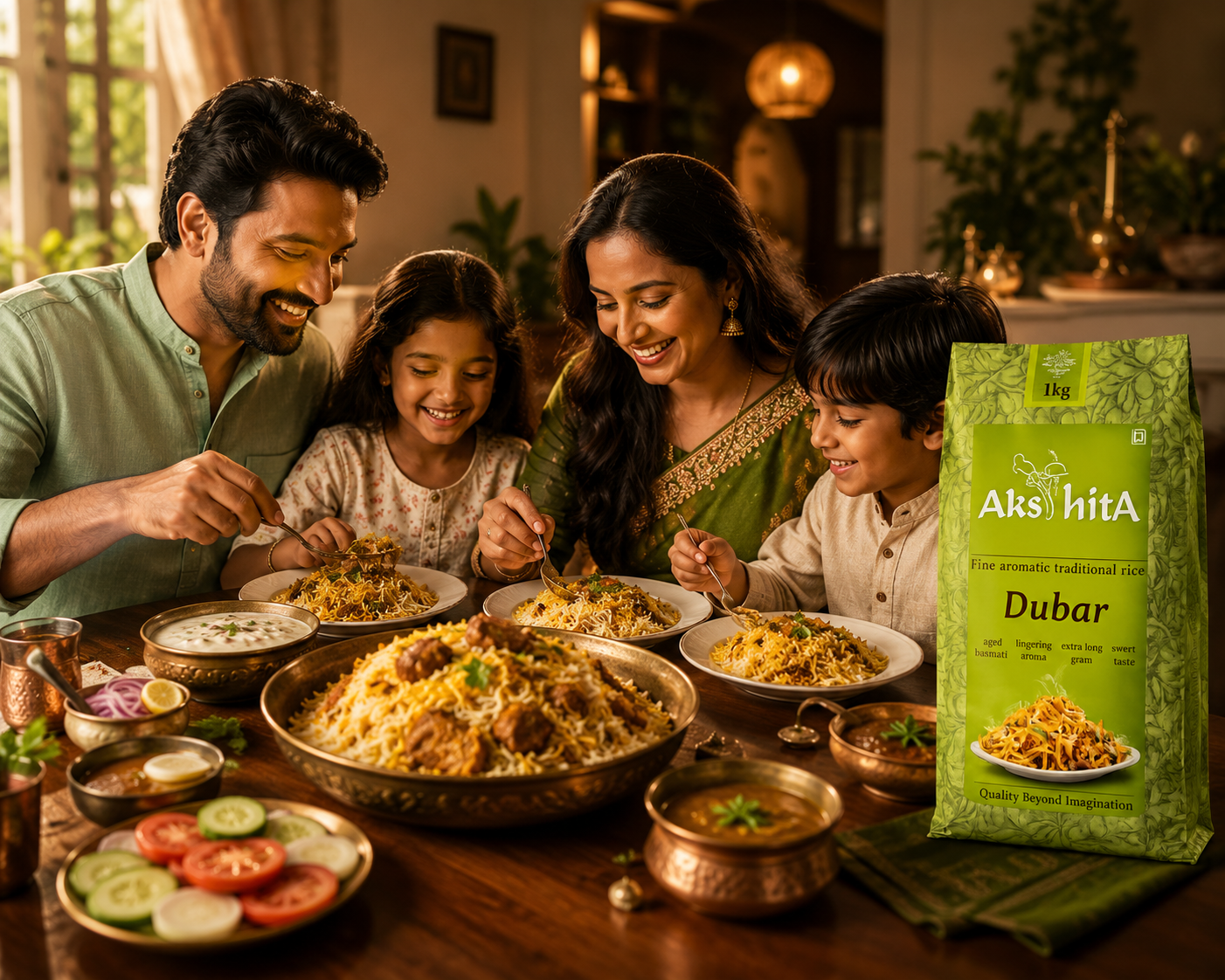Akshita Dubar Basmati Rice 1kg – Premium Long Grain
